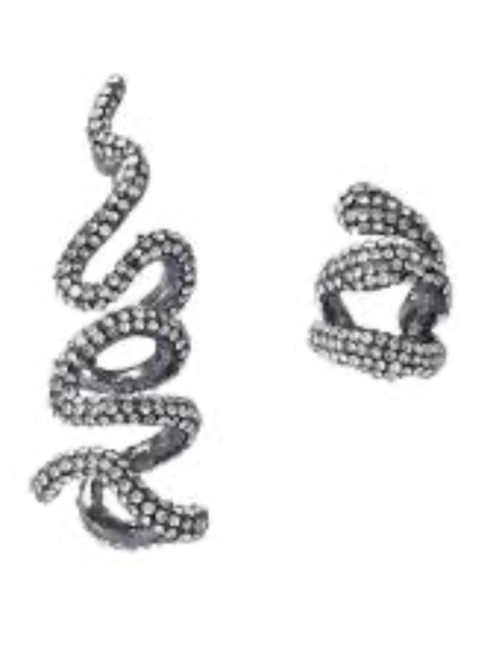 NWT Zara Rhinestone Snake Ear Cuff Earrings